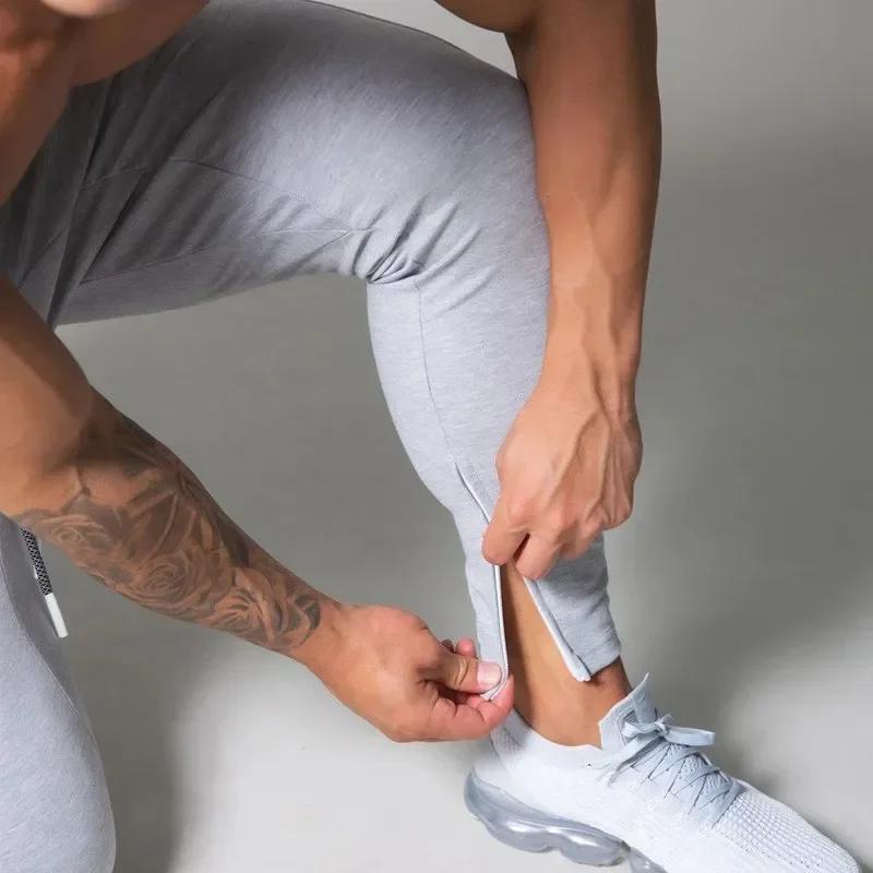 Pantalon de survêtement rayé slim homme - Cordon de serrage, fermeture cheville pour gym et jogging