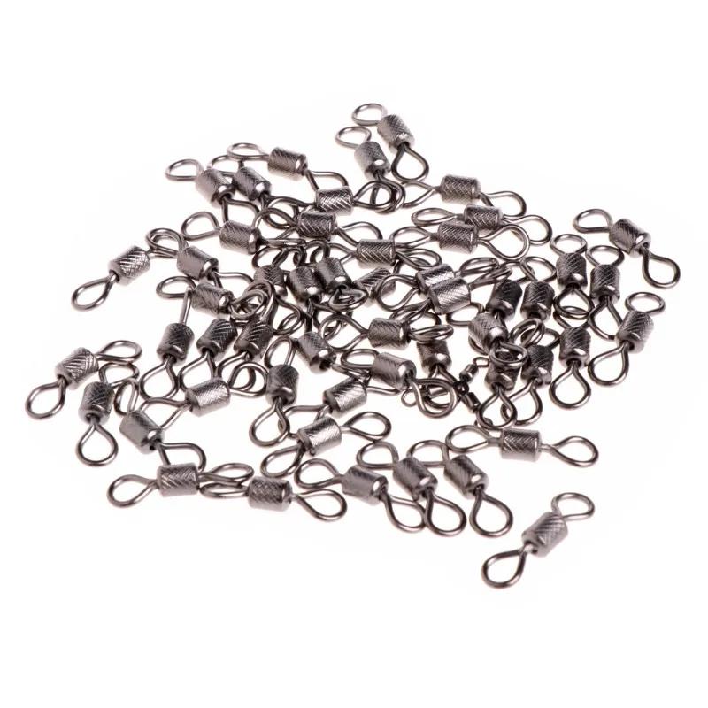 100 pièces de pêche pivotantes 1 # -14 #   Taille connecteur solide roulement à billes Snap pêche ém