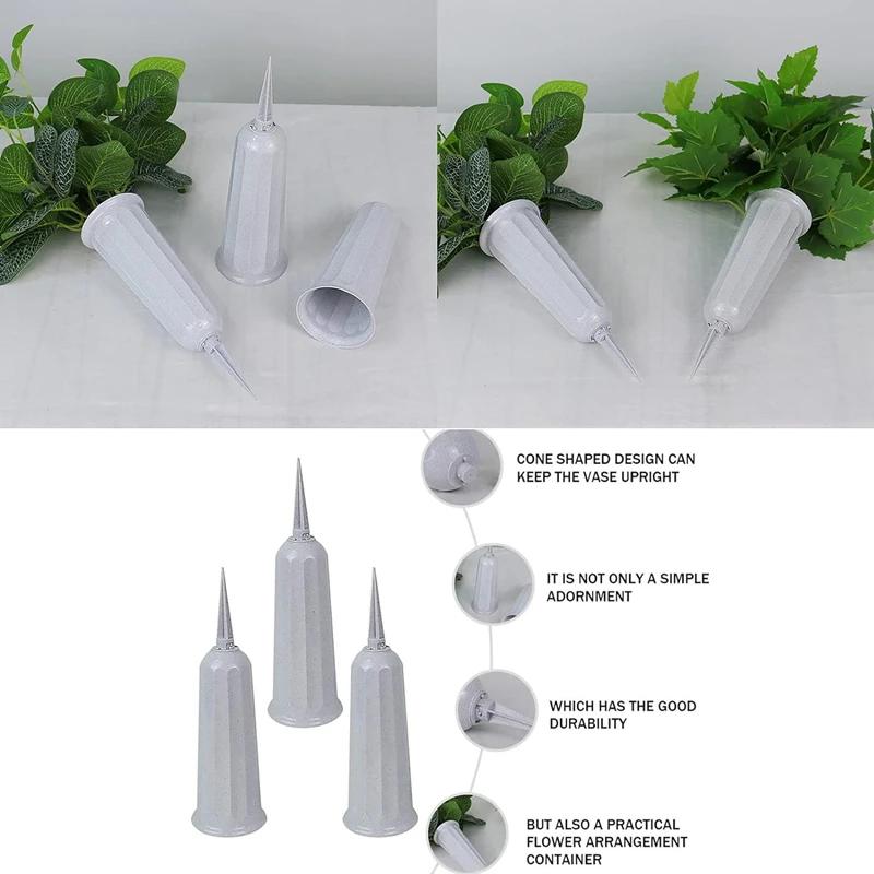 Vase de cimetière avec pointes, support de Vase à fleurs en plastique pour pierre tombale, cour, mar