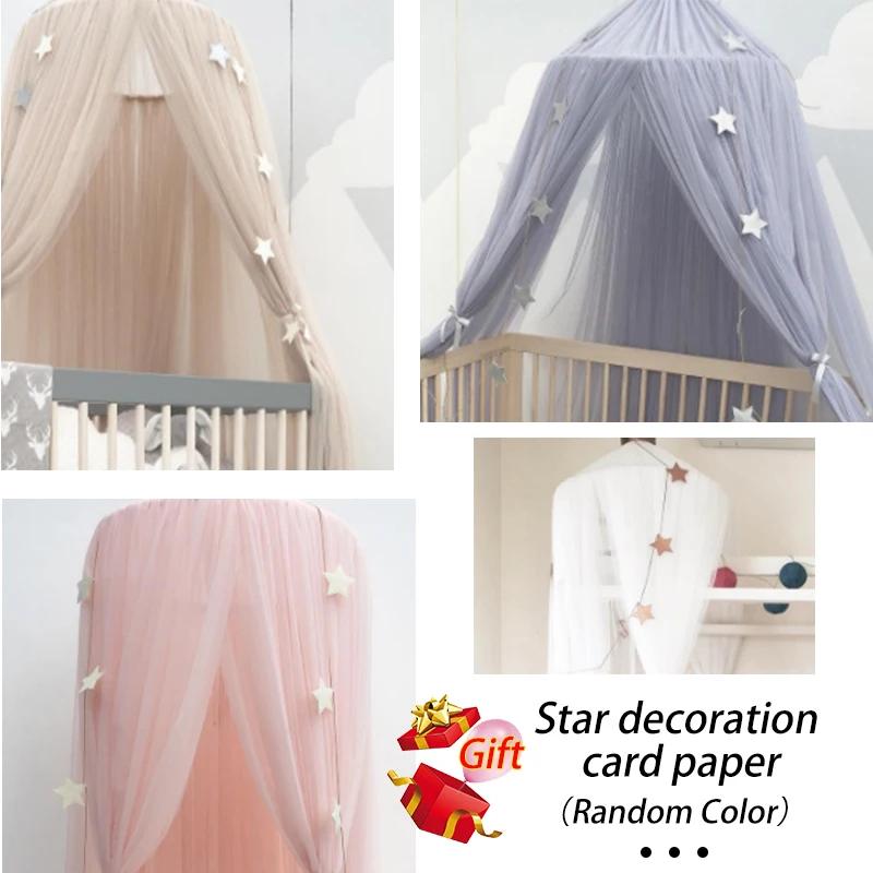 Tente suspendue avec moustiquaire, décoration étoile, lit de bébé, auvent de berceau, rideaux en Tul