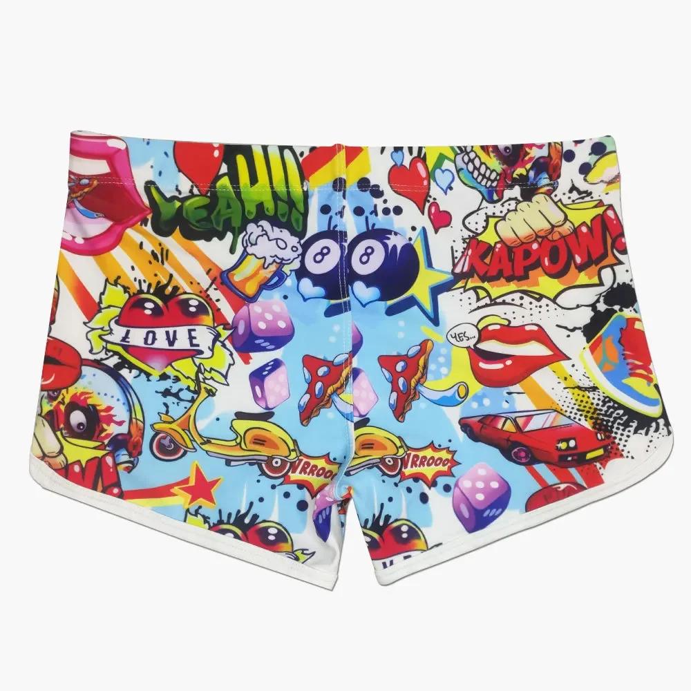 Maillots de bain pour hommes, short de bain à la mode, dessin animé, séchage rapide, maillot de bain