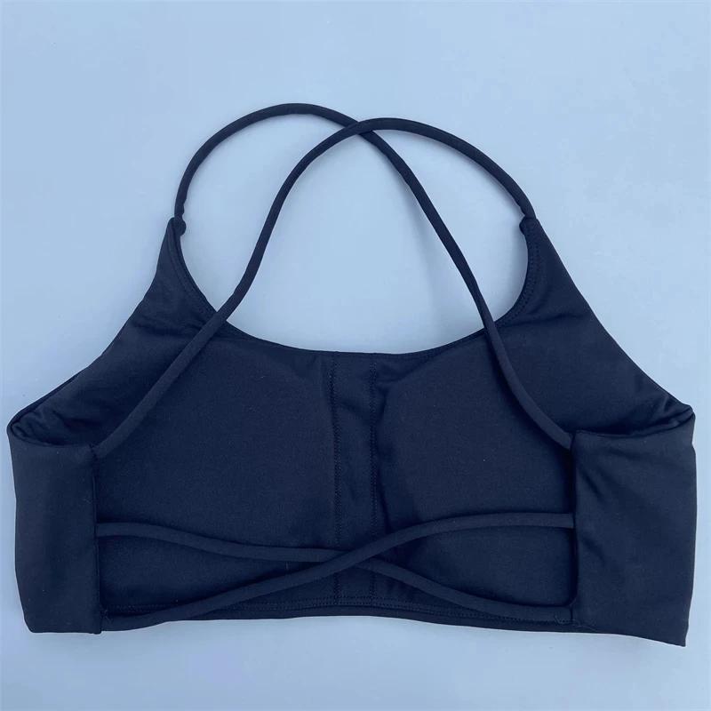 Soutien-gorge de Fitness pour femmes, couleur unie, serré, entraînement complet, dos croisé, sous-vê