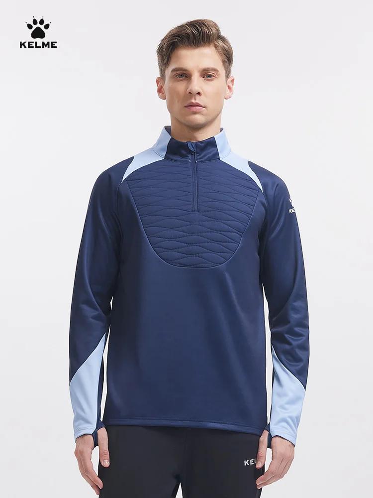 Kelme homme Football entraînement demi pull zippé matelassé sport contraste couleur pull
