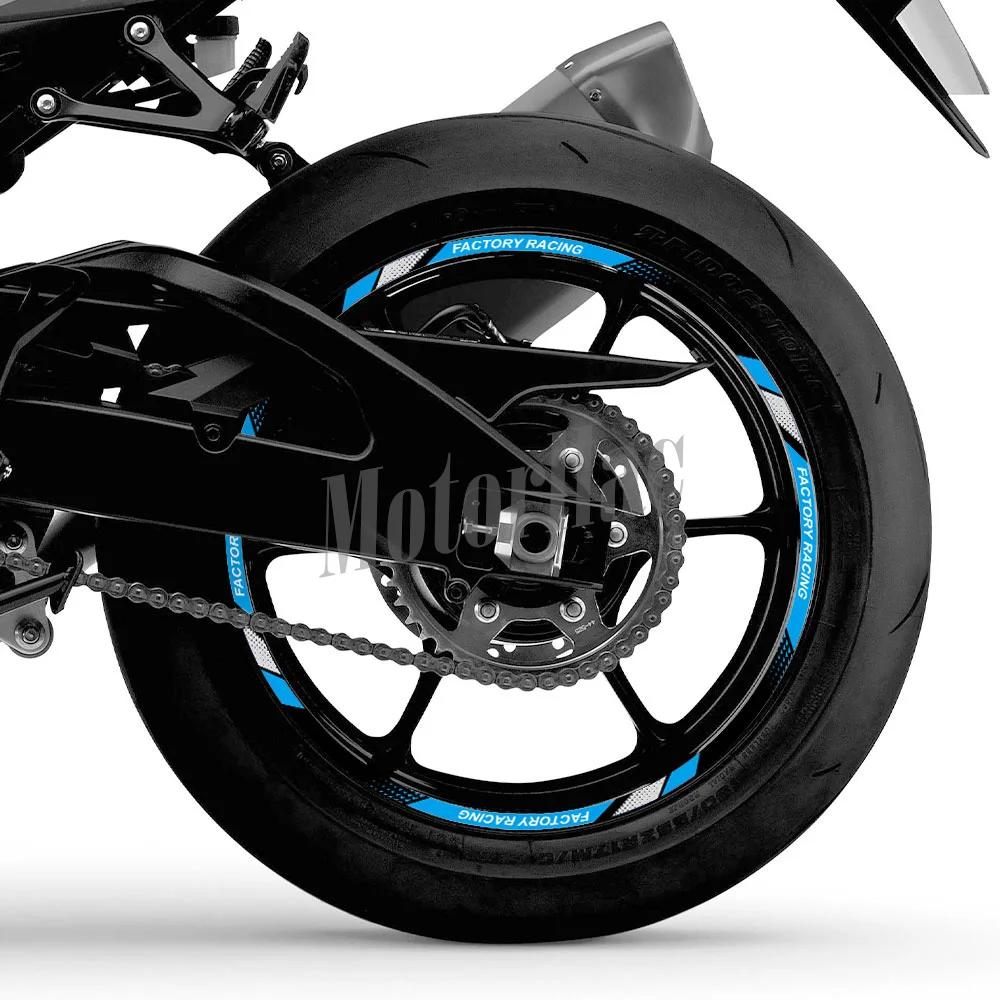 Autocollant réfléchissant pour roue de moto, 10/12/17/18 pouces, accessoires de moyeu à rayures de j