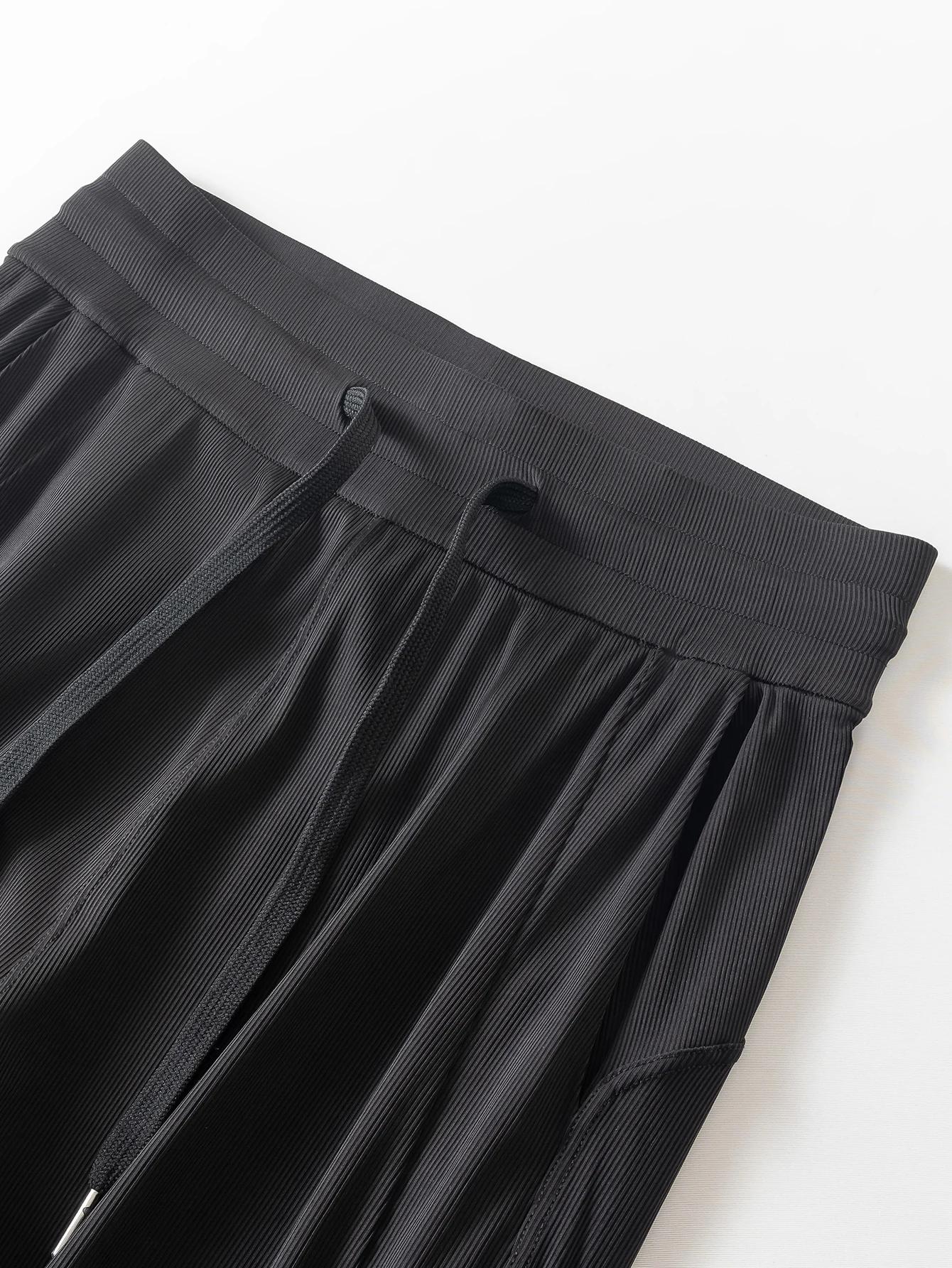 Pantalon décontracté en soie glacée avec cordon - Jambes larges pour maison et yoga été