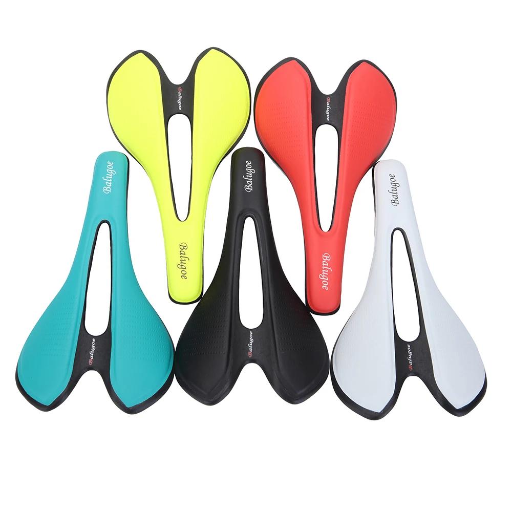 Selle de vélo vtt montagne route siège de vélo en cuir PU rempli de Gel coussin de cyclisme conforta