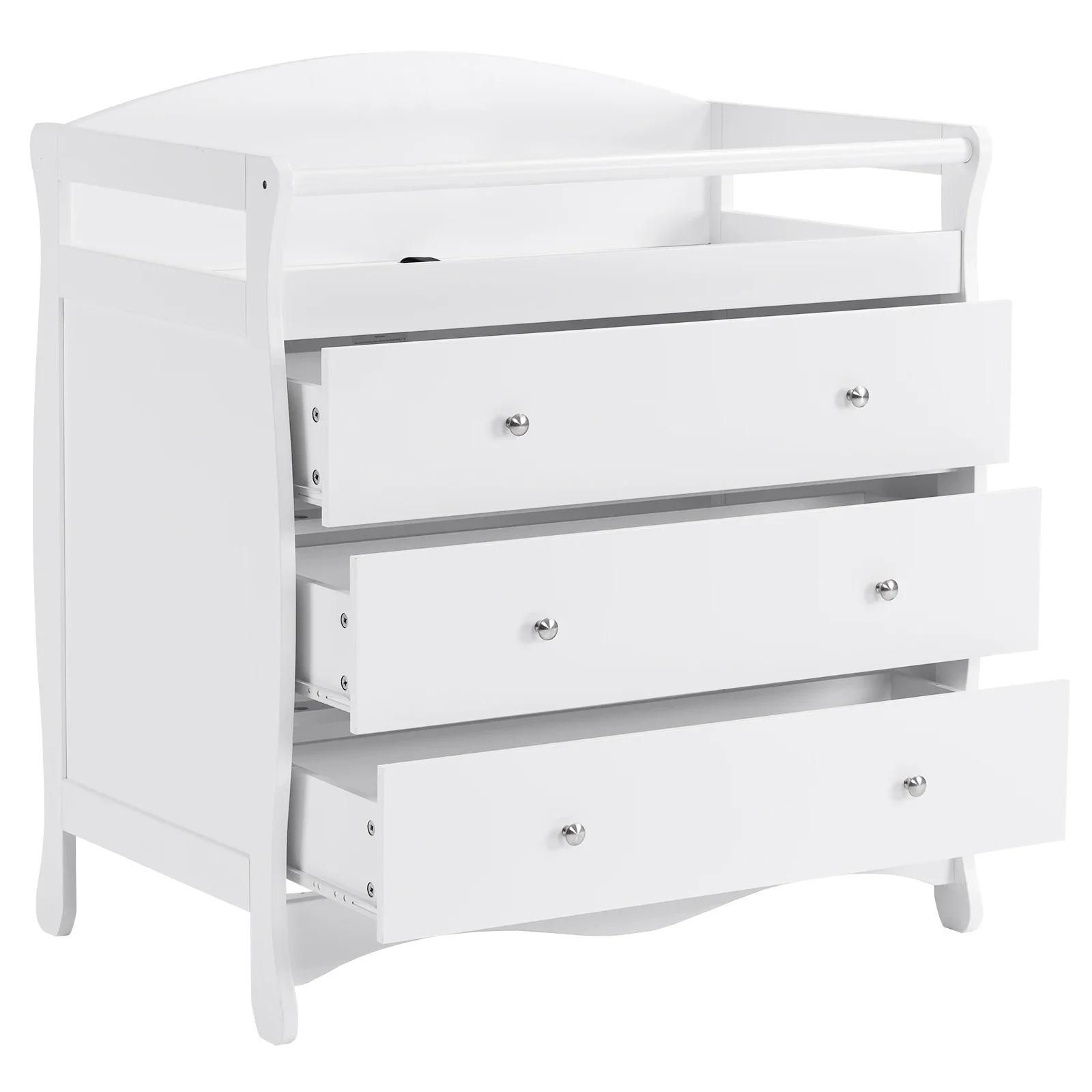 Avalon Commode double à 6 tiroirs (blanc) – Commode pour chambre d'enfant, organisateur de commode p