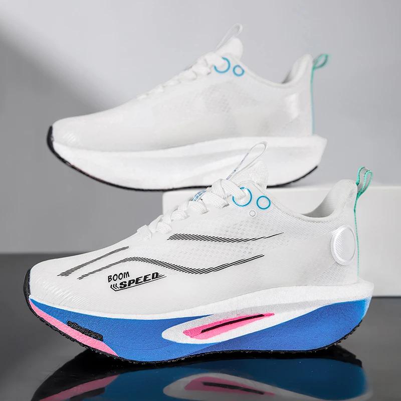 Chaussures de course unisexes en planche de carbone, légères, pour Marathon professionnel, coussinet