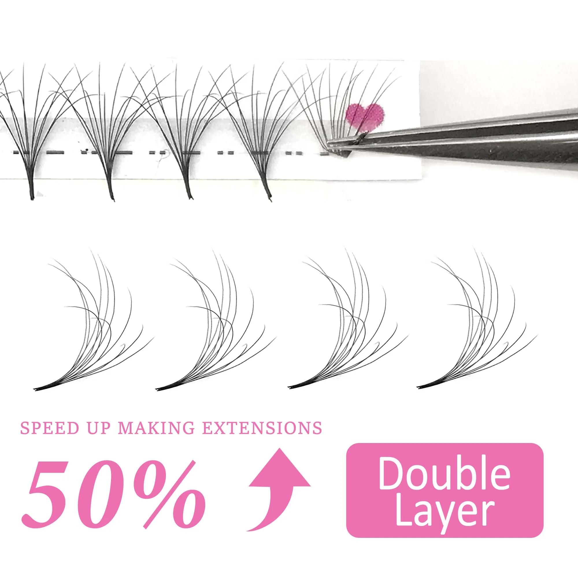 CoMango single&mix9-16 6D fluffy double layers premade fans russian volume false eyelash extension b