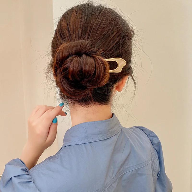 Épingle à cheveux de luxe en émail pour femmes, couleur argent or, coquille élégante, bâton de cheve
