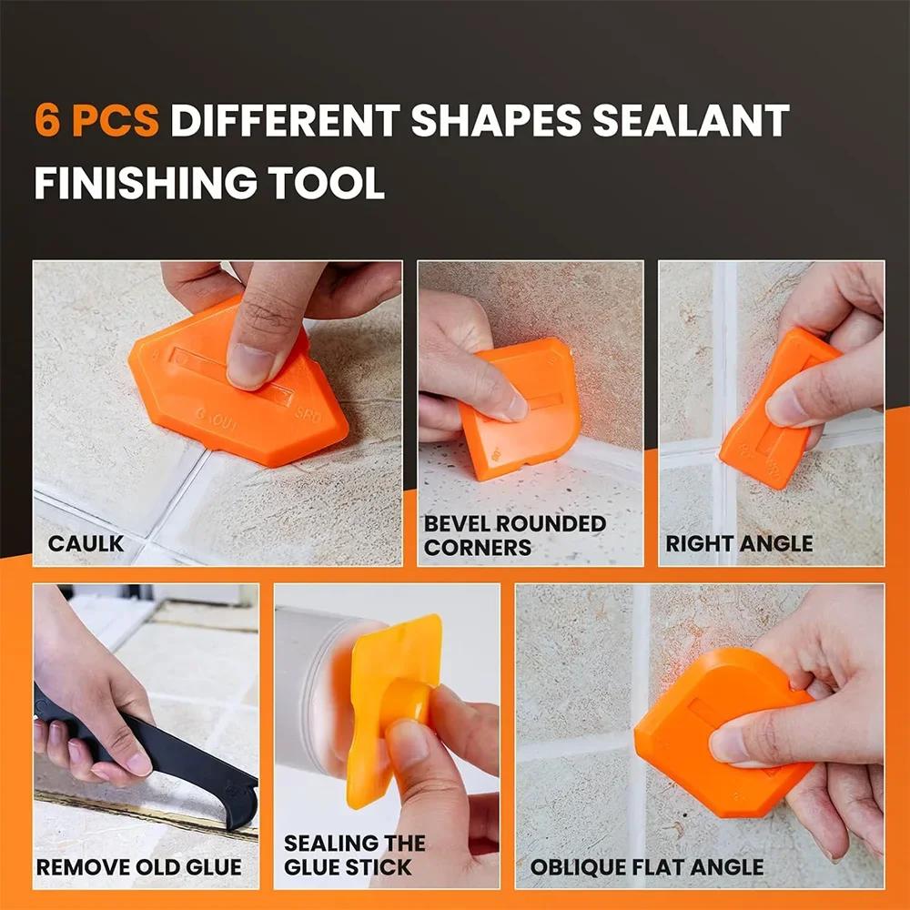 Kit d'outils de calfeutrage en Silicone, spatule grattoir, épandeur de mastic pour carrelage, fenêtr