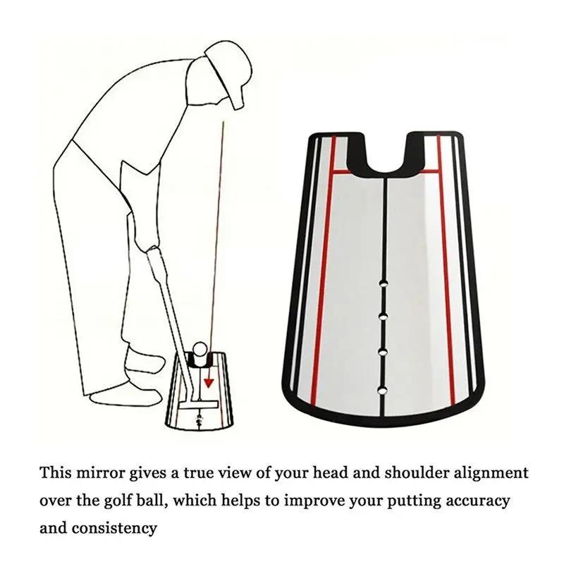 Miroir de pratique de mise de Golf, aide à l'entraînement à l'alignement du miroir, ligne d'oeil de 