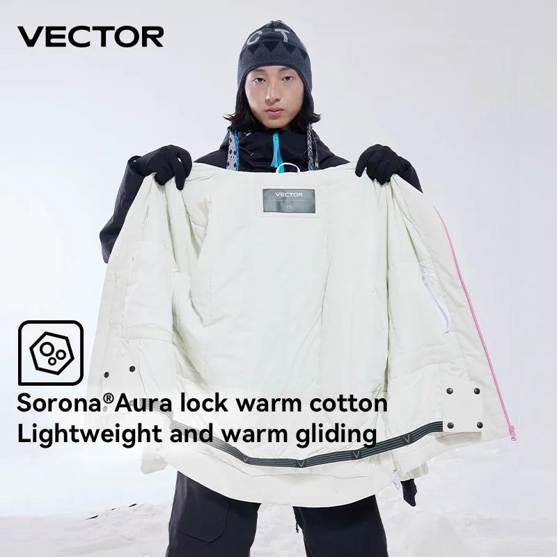 VECTOR-Haut de ski en coton pour hommes et femmes, imperméable et durable, chaud 506, double planche
