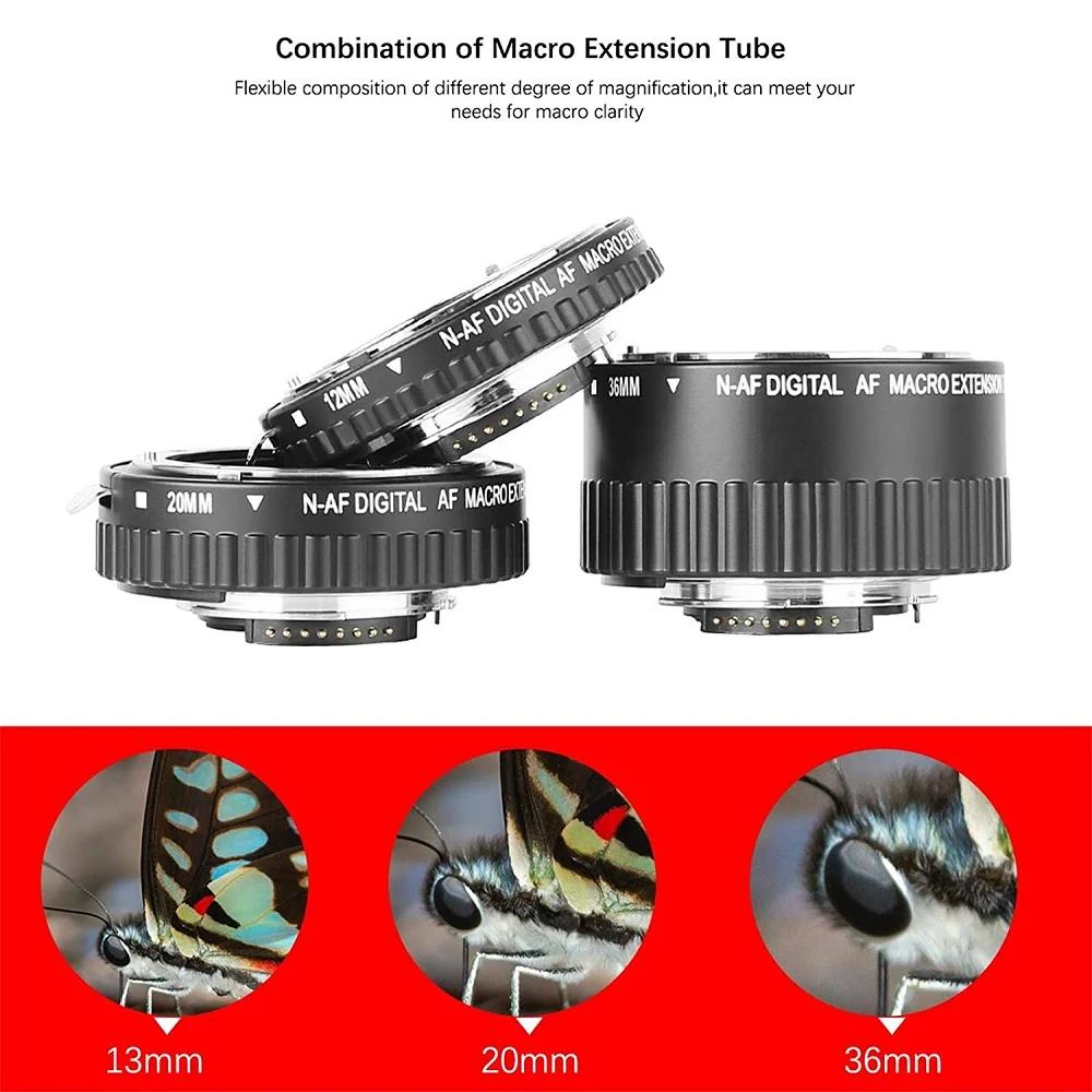 Meike MK-N-AF1-A Auto Focus Macro Extension Tube Set pour Nikon F Mount D850 Danalystes D750 D3500 D