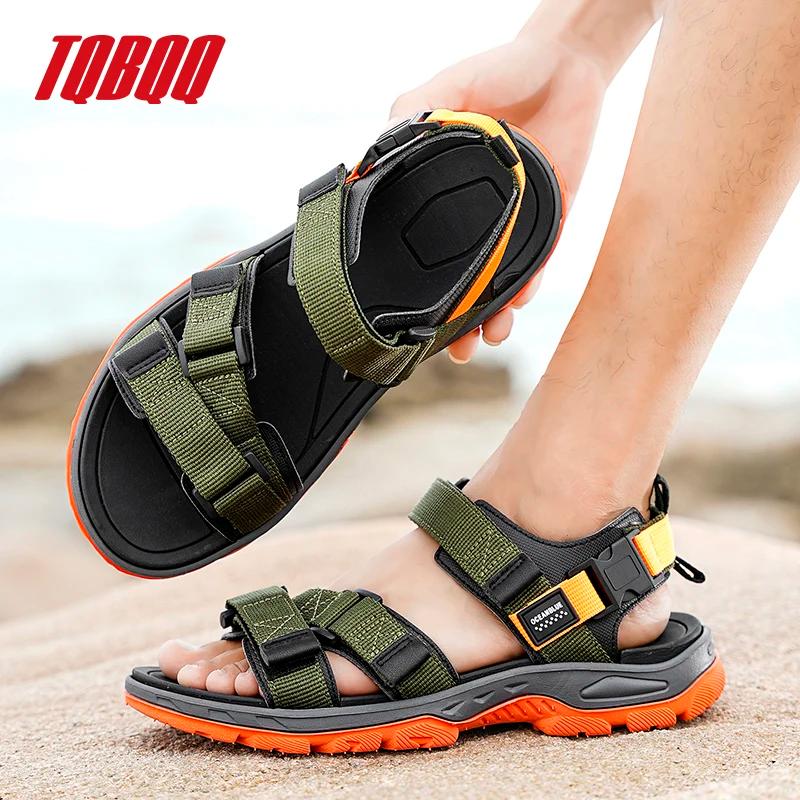 Sandales d'été pour hommes avec sangle réglable, sandales de Sport à la mode, sandales de randonnée 