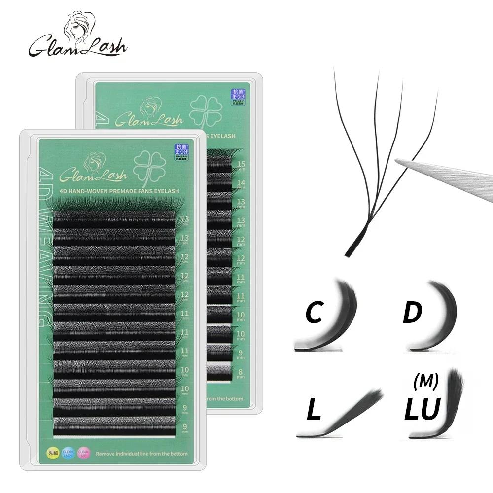 GLAMLASH 4D5D Extension de cils en forme de W ventilateurs de Volume préfabriqués cils de Style W Fa