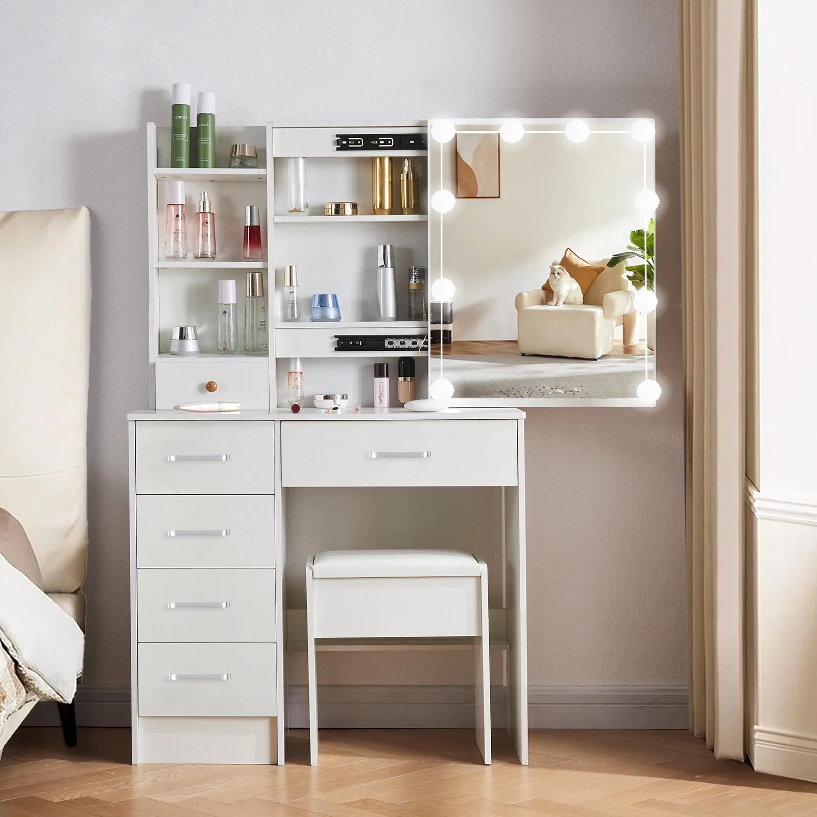 Ensemble de commode 4.2 par LED, 3 couleurs, luminosité réglable, commode blanche avec wers de proxi