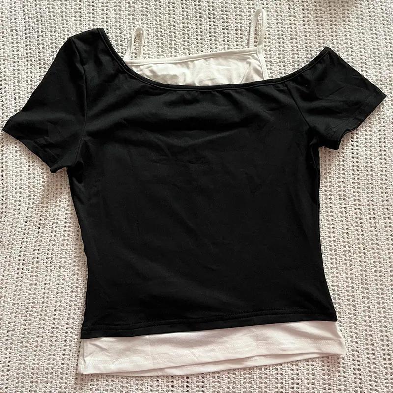 T-Shirt Punk Vintage des années 90 pour femmes, Streetwear d'été, Sexy, manches courtes, gothique, S