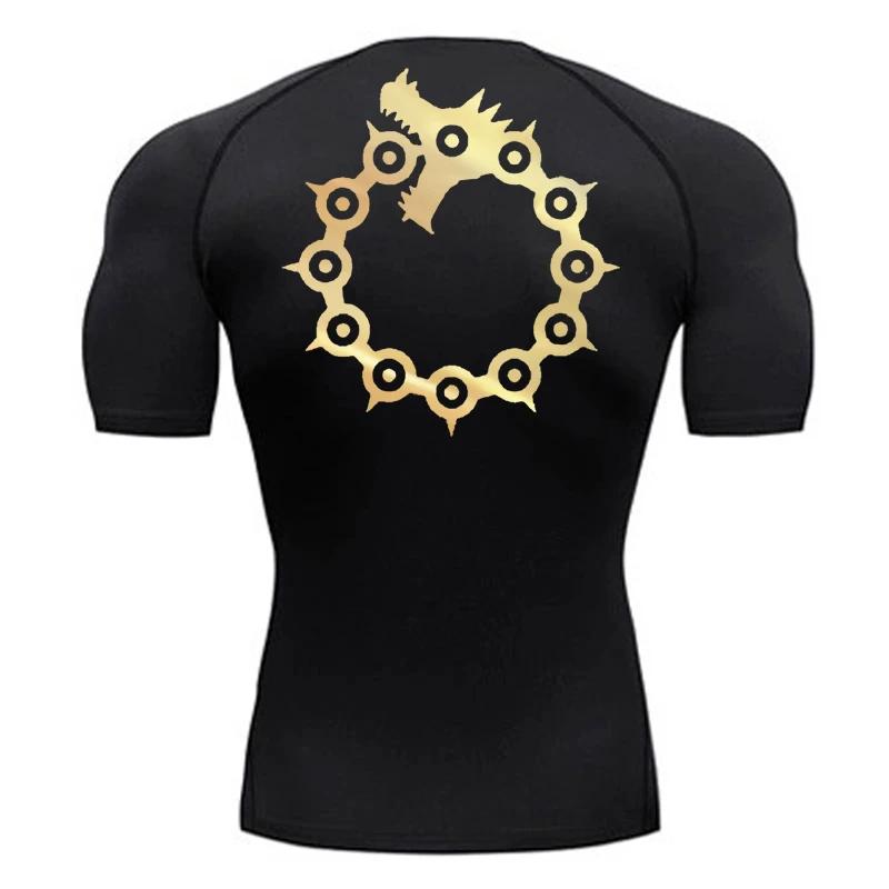 Chemises de Compression graphiques élégantes pour hommes, t-shirts athlétiques à séchage rapide, cou