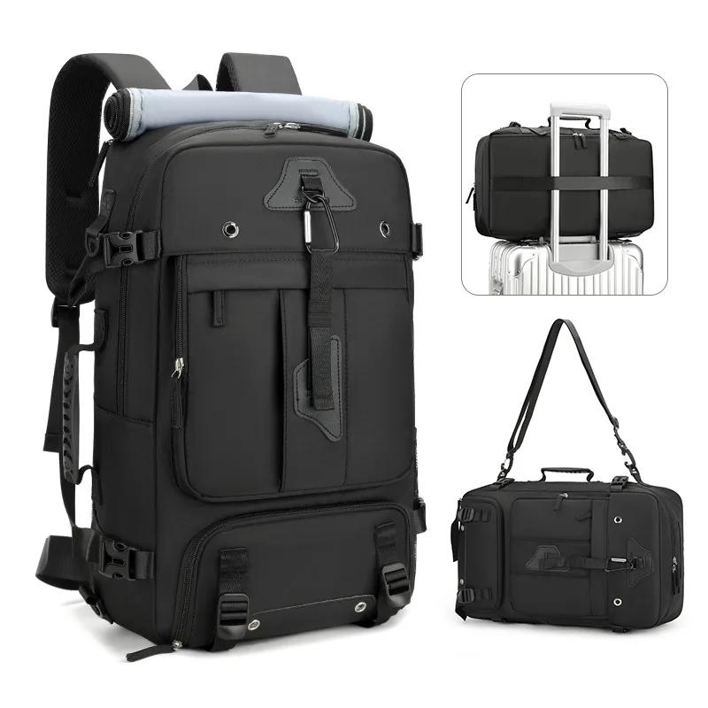 Sac à dos de voyage de grande capacité 60L pour hommes, sac à dos d'embarquement de voyage extensibl
