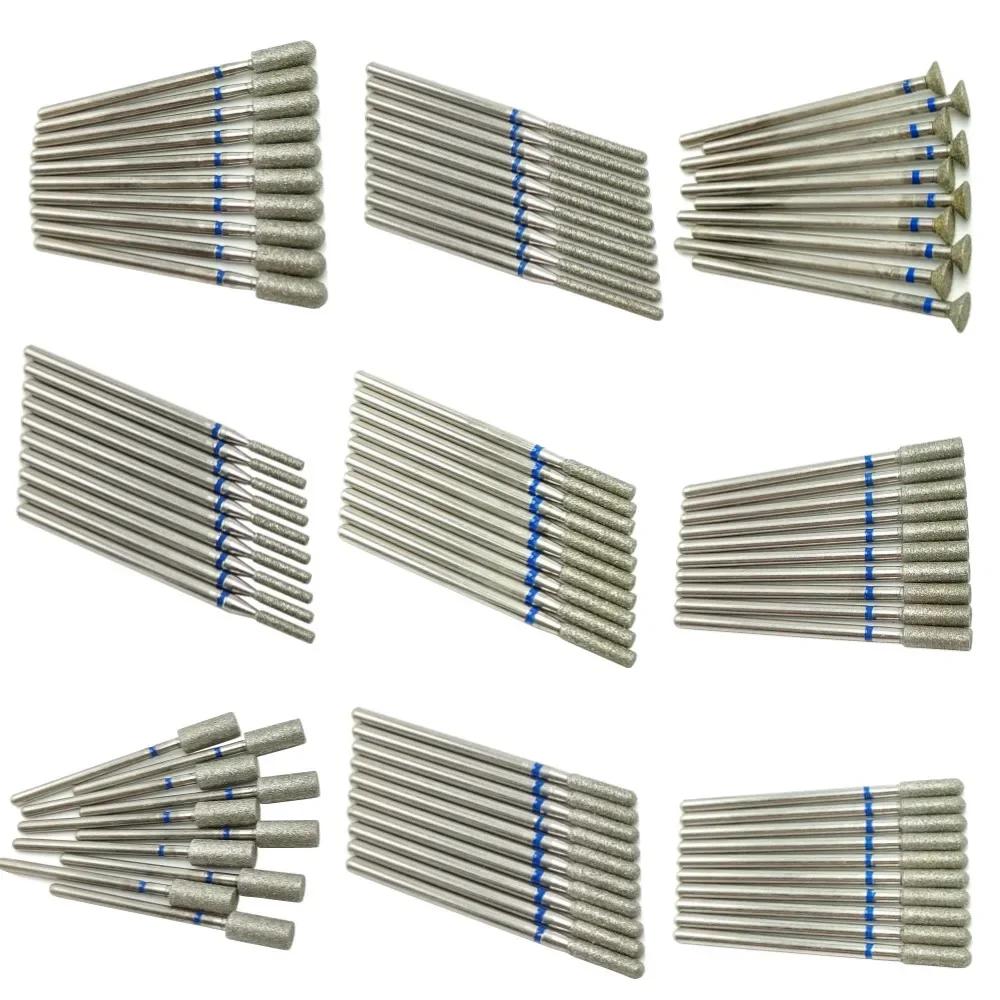 10 pièces ensemble diamant foret à ongles rotatif fraises électriques pour pédicure manucure fichier