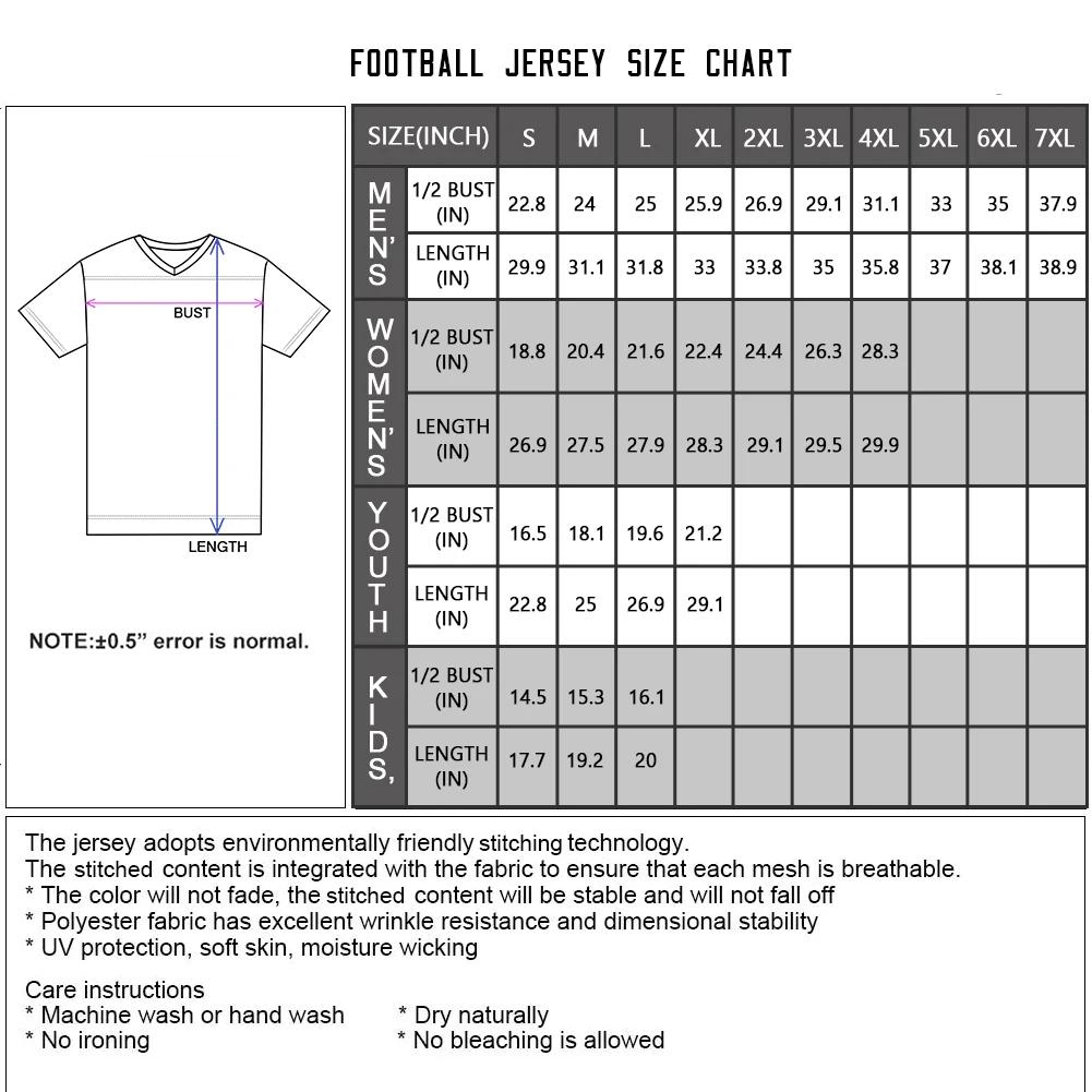Maillot de Football Américain Personnalisé Bleu Blanc avec Nom et Numéro de l'Équipe, Uniforme de de
