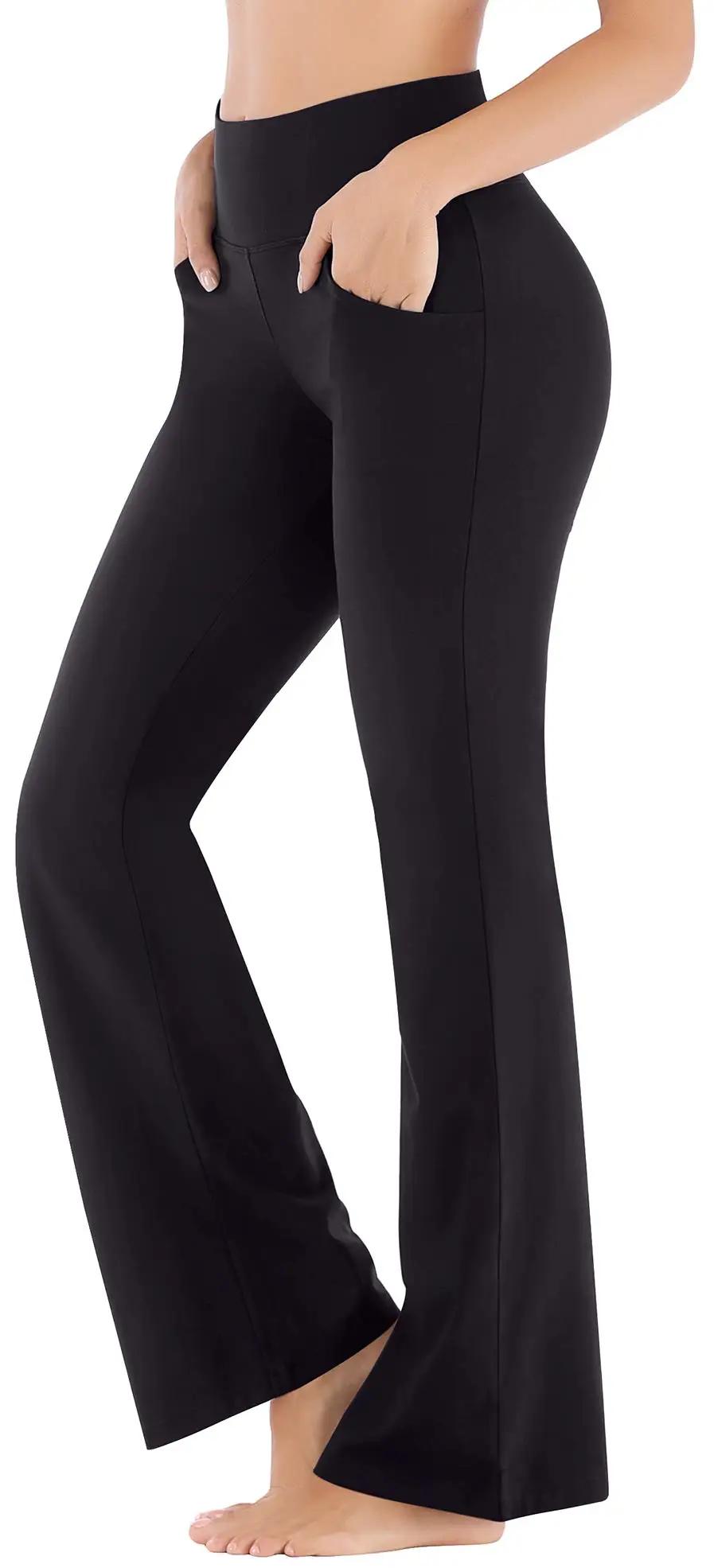 Pantalon de yoga Bootcut avec poches pour femme - Leggings évasés