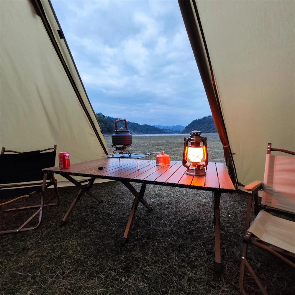 500PRO Tipi tente chaude avec poêle ignifuge Jack 5 ~ 8 personnes télescopes pour équipe familiale s