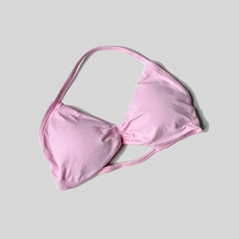Soutien-gorge de sport licou pour femmes, Push Up, bretelles, Sexy, dos ouvert, haut court rembourré