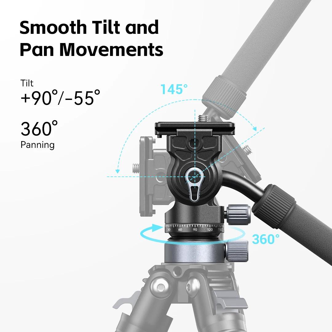 SmallRig – trépied tête vidéo fluide avec Base de nivellement, plaque à dégagement rapide CH20 pour 
