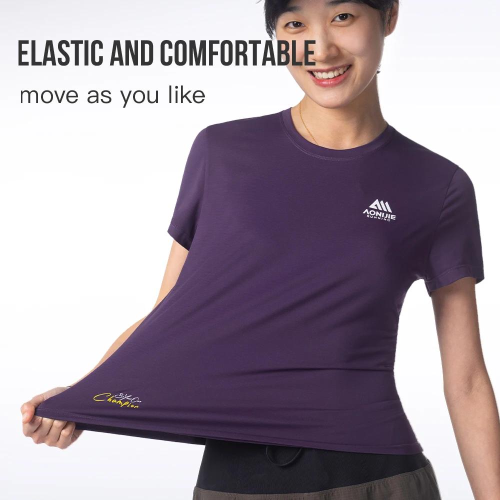 AONIJIE FW6231 femmes séchage rapide sport T-shirt sport en plein air respirant course Fitness sécha