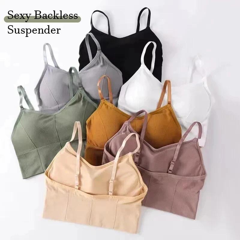 Soutien-gorge de sport dos nu pour femmes, sous-vêtements sans couture, sangle d'épaule réglable, gi