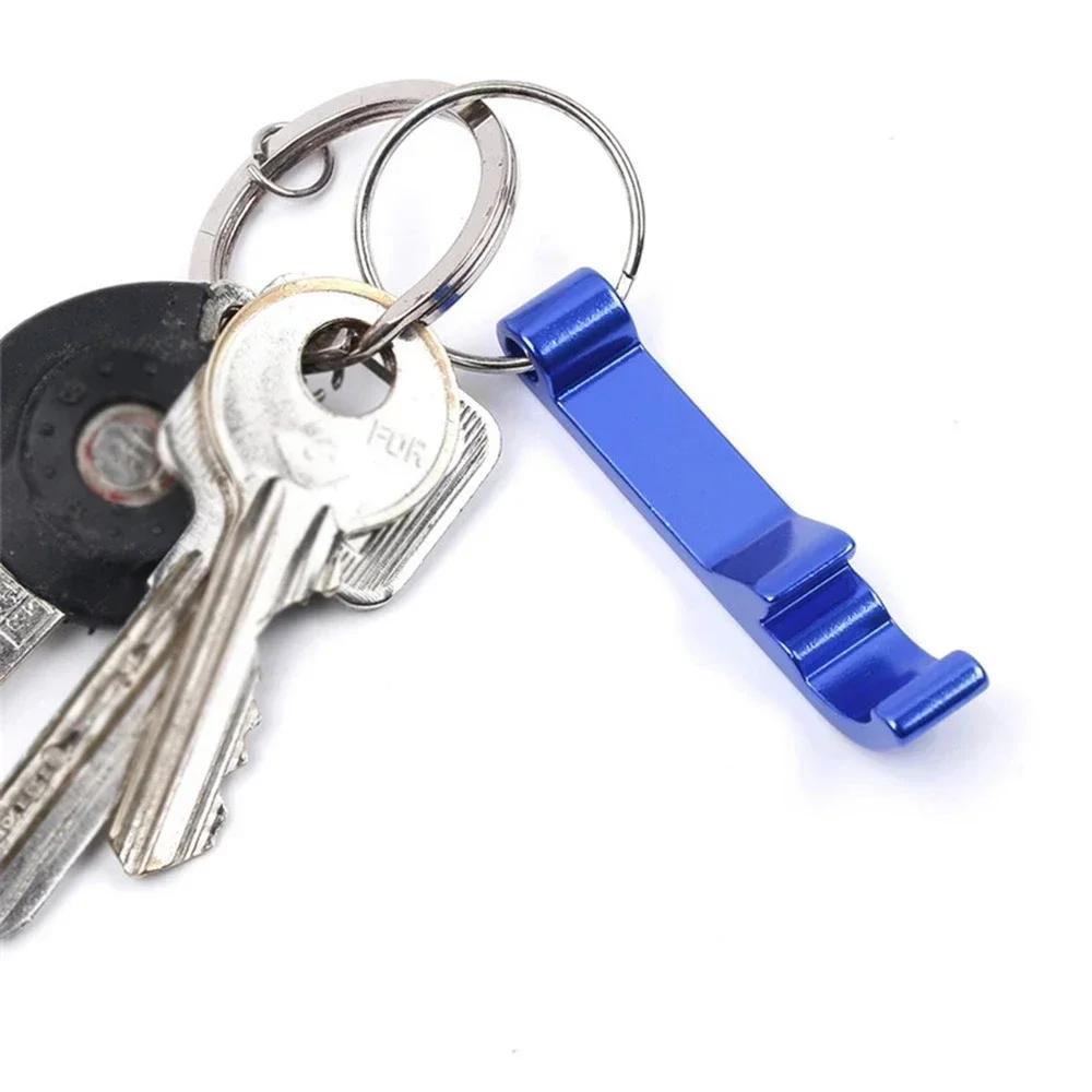 Ouvre-bouteille de bière portable en aluminium, porte-clés, poche 4 en 1, 5 couleurs, cadeaux de fêt