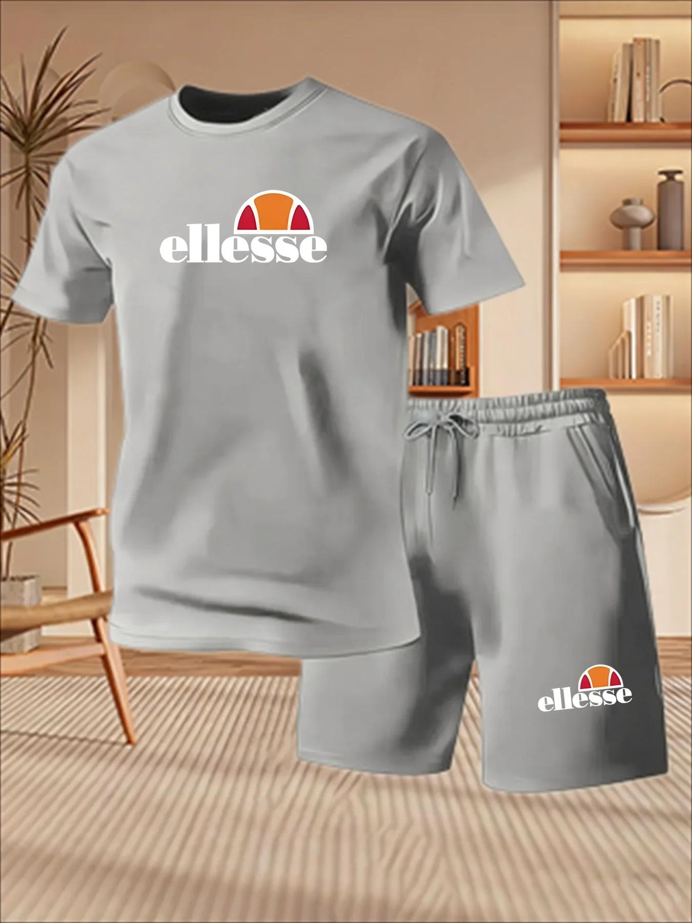 Nouveautés d'été pour hommes, vêtements de sport décontractés pour l'extérieur, t-shirt imprimé, ens