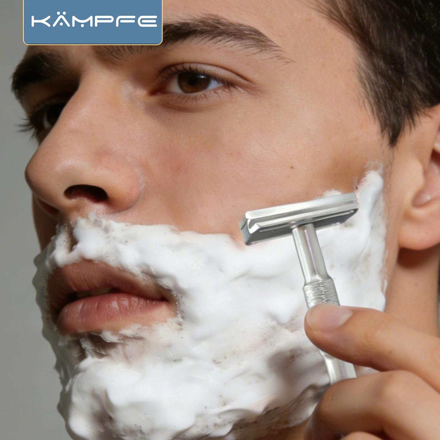 Rasoir de sécurité manuel KAMPFE CNC en aluminium à double tranchant, classique, pour hommes et femm