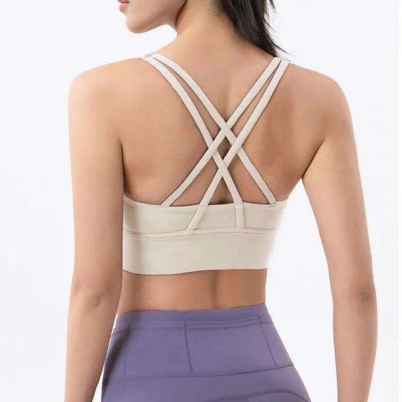 Soutien-gorge nylon respirant femme yoga fitness course sexy sport