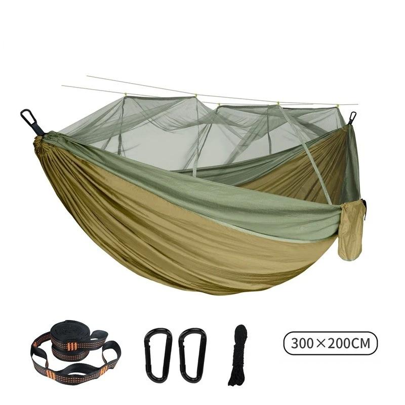 Hamac à Double moustiquaire 300 × 200CM, grande taille, extérieur, Anti-moustique, parapluie, tissu 