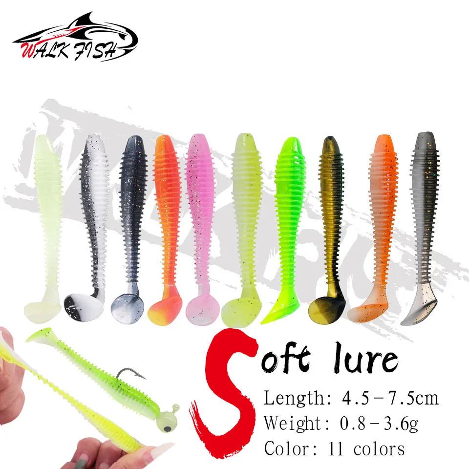 Obk Fish-Leurre de pêche en plastique souple, appâts à vers, jigging WobJeff, leurres de pêche, nage