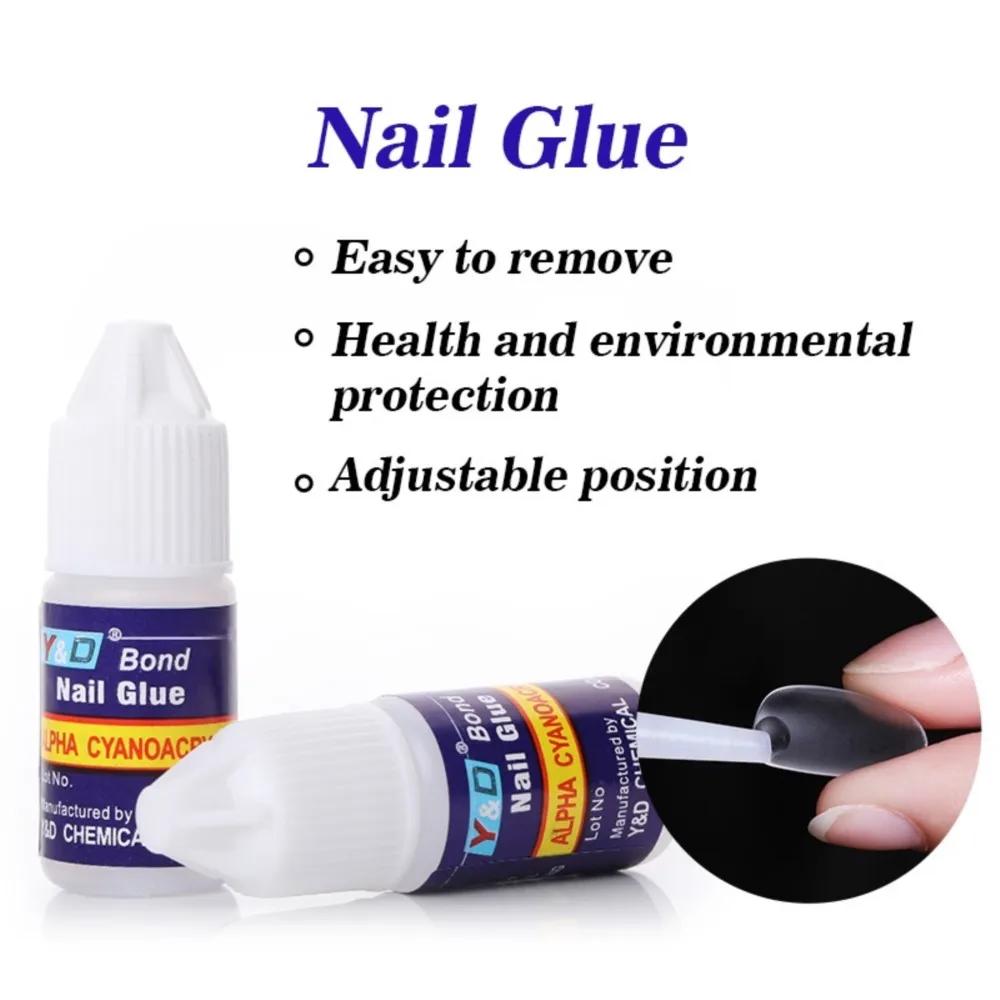 1 ensemble * 3g colle à ongles à séchage rapide pour faux ongles colle adhésive forte professionnel 
