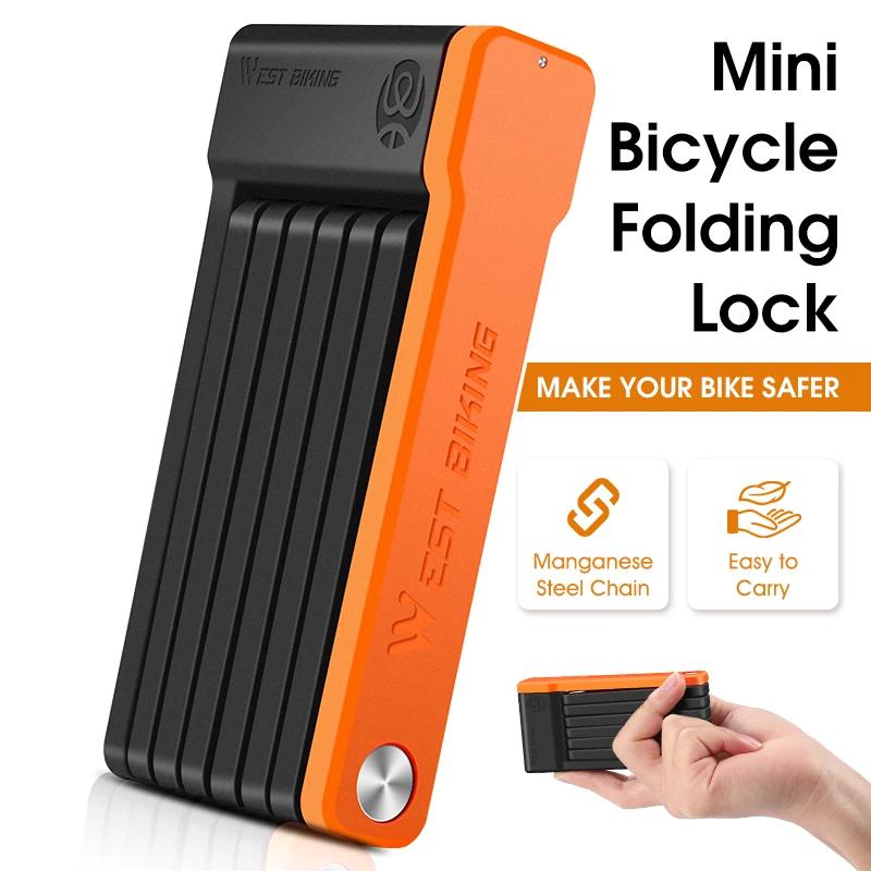 WEST BIKING Serrure de Sécurité Pliable pour Vélo, Accessoire Anti-vol, Convient pour Vélo de Route,