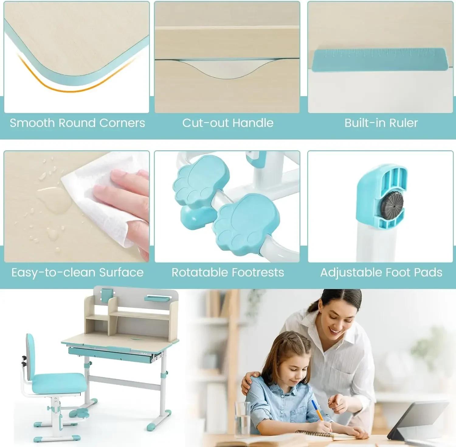 Un ensemble de bureau et de chaises pour enfants, ensemble de table et de chaises d'étude scolaire p