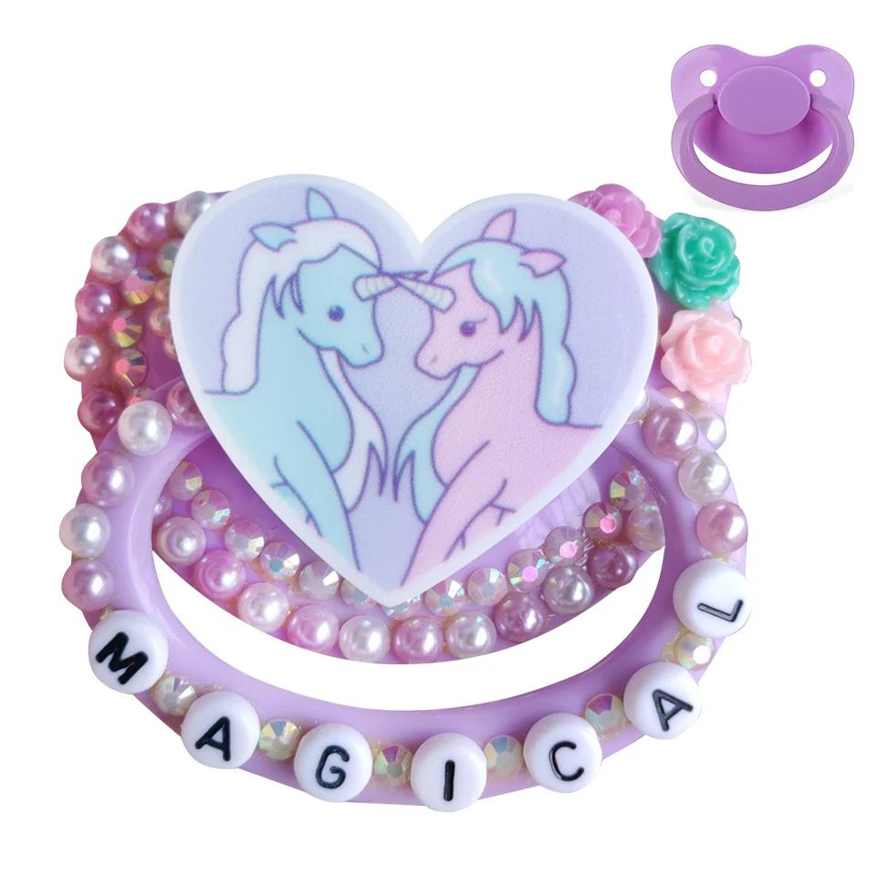 Sucette en silicone pour adulte, motif licorne violette, 100% faite à la main, taille adulte, abdl D
