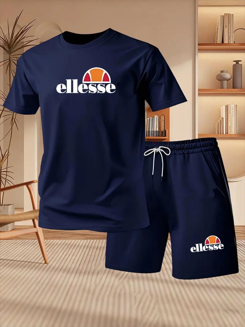 Nouveautés d'été pour hommes, vêtements de sport décontractés pour l'extérieur, t-shirt imprimé, ens