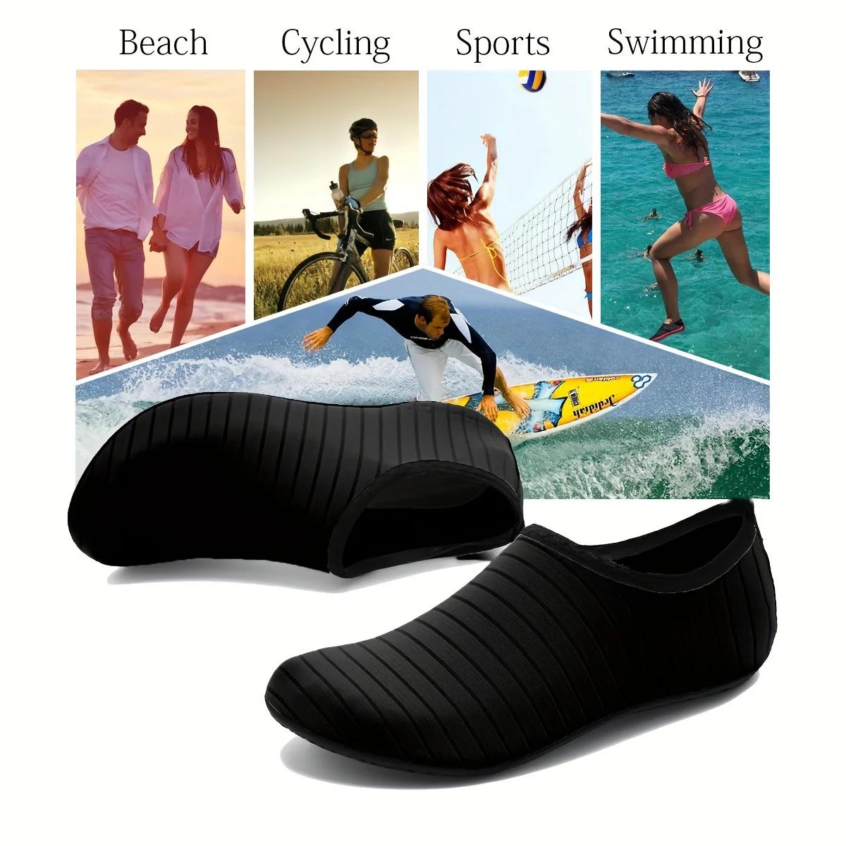 1 paire de chaussures d'eau pour femmes, chaussettes pieds nus, antidérapantes, à séchage rapide, po