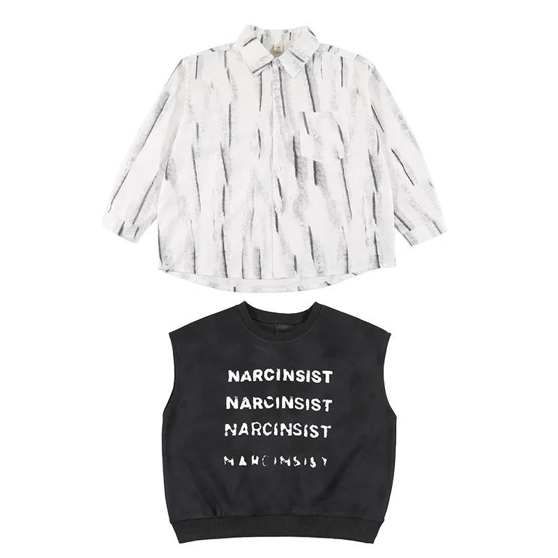 Ensembles de vêtements pour écoliers, chemise avec glaçage, costume deux pièces pour garçons
