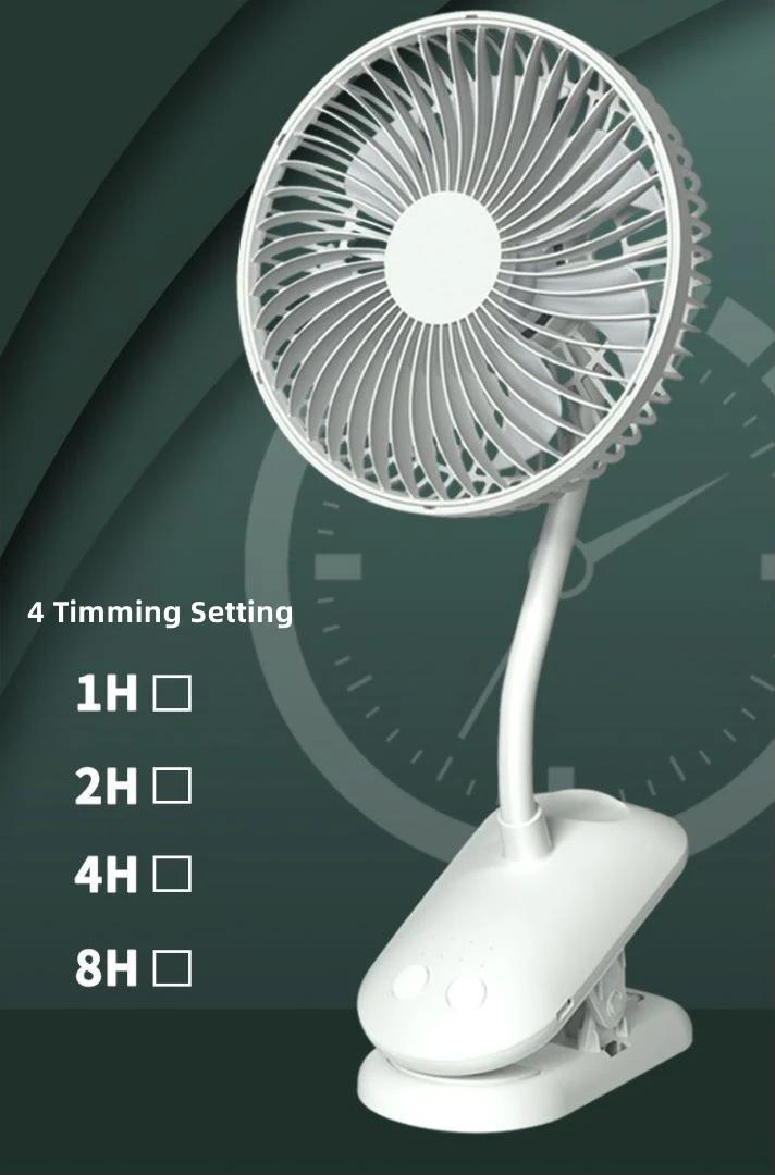 KASYDoFF-Ventilateur de table rotatif à 720 °, portable, avec 4 engrenages, silencieux, pour pousset