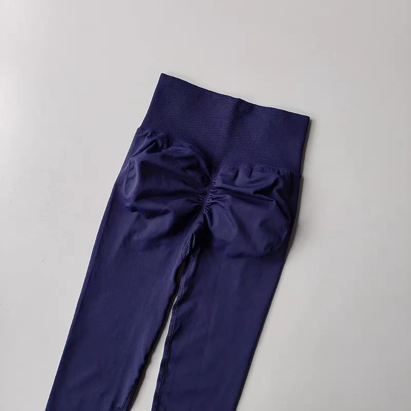 Leggings fitness taille haute sans couture femme - Pantalon yoga course push-up hanches