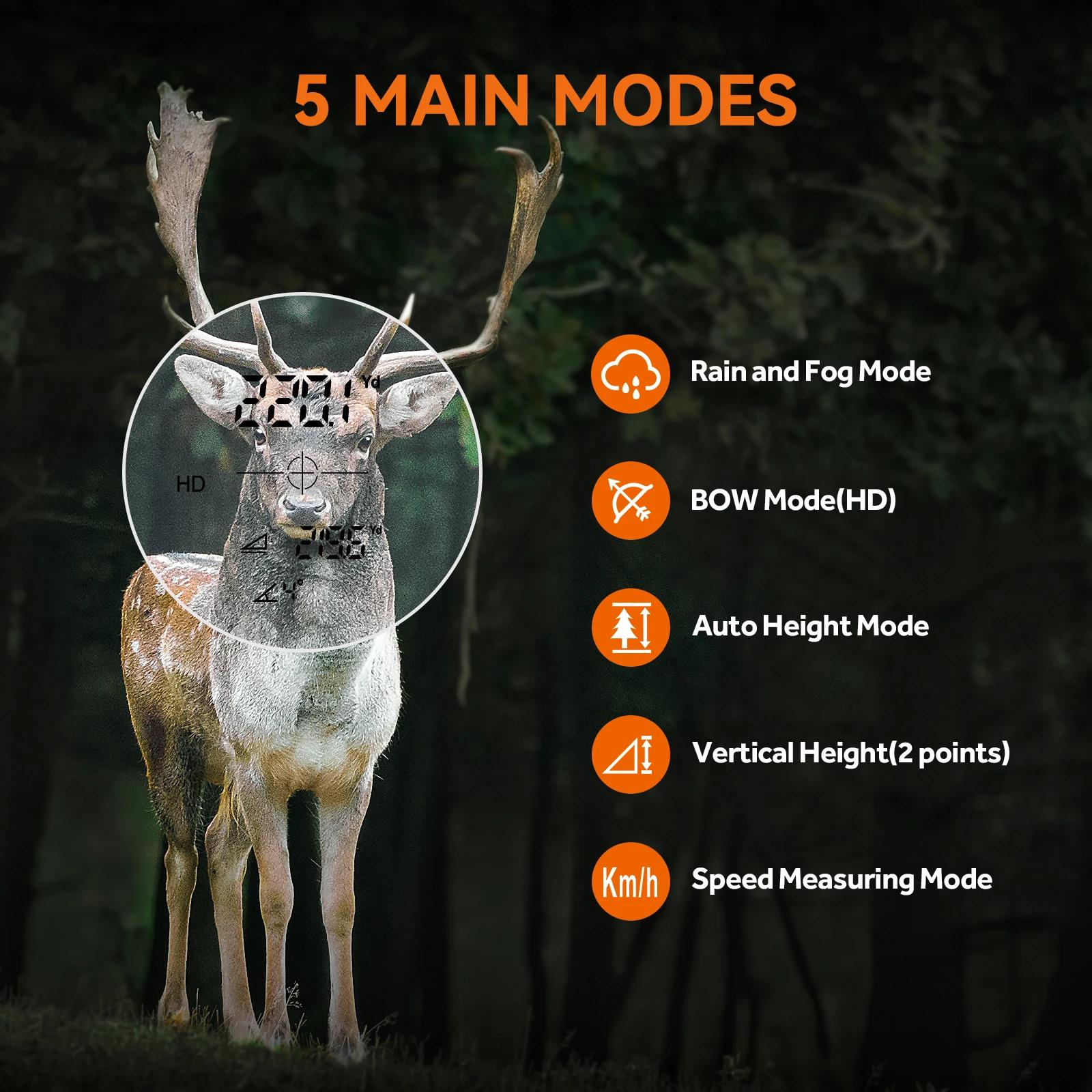 Télémètre MiLESEEY 7 °   Télémètre laser Big Field 656Yd pour la chasse, avec mode de mesure par la 