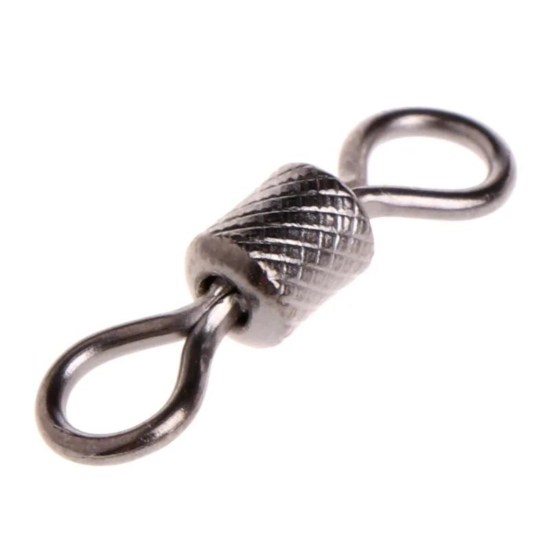 100 pièces de pêche pivotantes 1 # -14 #   Taille connecteur solide roulement à billes Snap pêche ém
