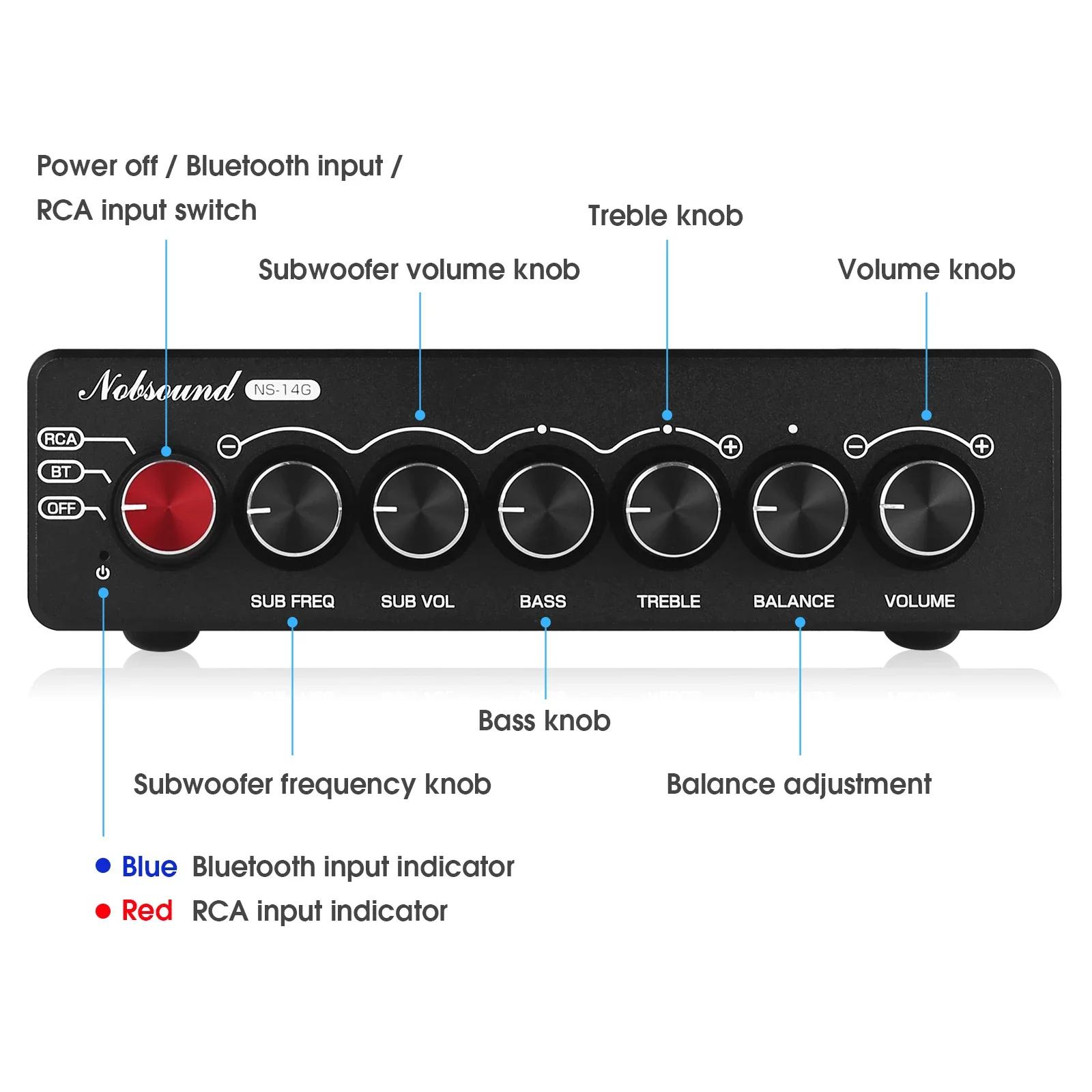 Nobsound NS-14G 2.1 canaux HiFi Bluetooth TPA3116 amplificateur numérique AUX caisson de basses de b